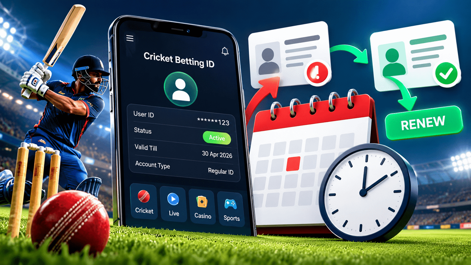 cricket betting id expiry renewal