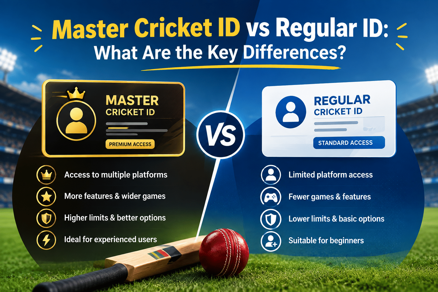 master cricket id vs regular id